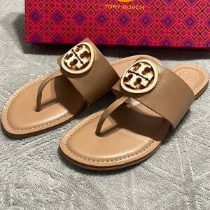 Tory Burch benton band flat sandals calf leather